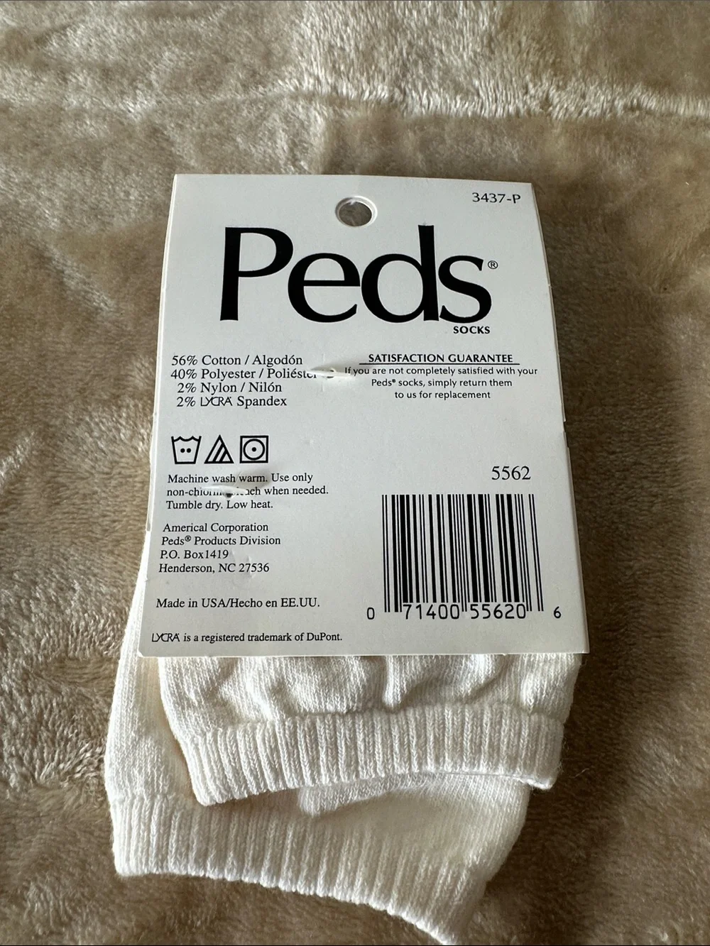 Women’s Peds No-Show Socks for clogs- White by Lycra, fits Sz:5-10 NWT (2 pairs)